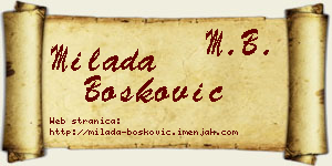 Milada Bošković vizit kartica
